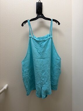 Colsie 100% Cotton Gauze Overall Loungewear 2X Blue